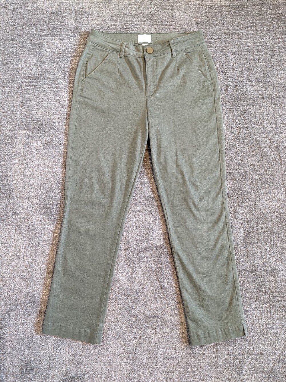 Caslon Olive Green Pleated Womens Trousers - Size 8